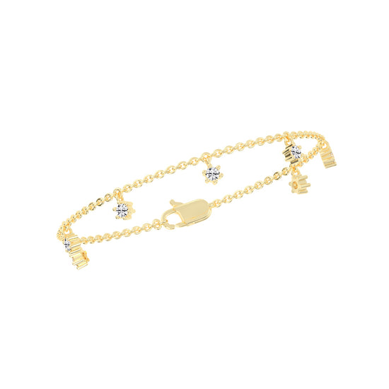 Aurora Belle  Falling Round Cut Delicate Lab Diamond Bracelet