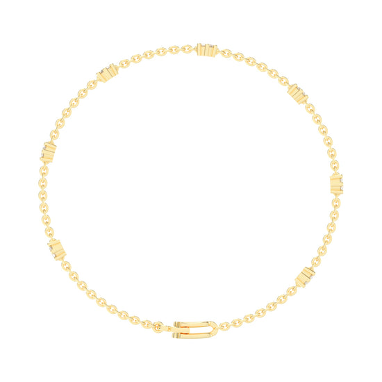 Aurora Belle  Falling Round Cut Delicate Lab Diamond Bracelet