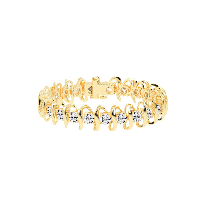 Vera Wave Round Cut Fancy Lab Diamond Bracelet