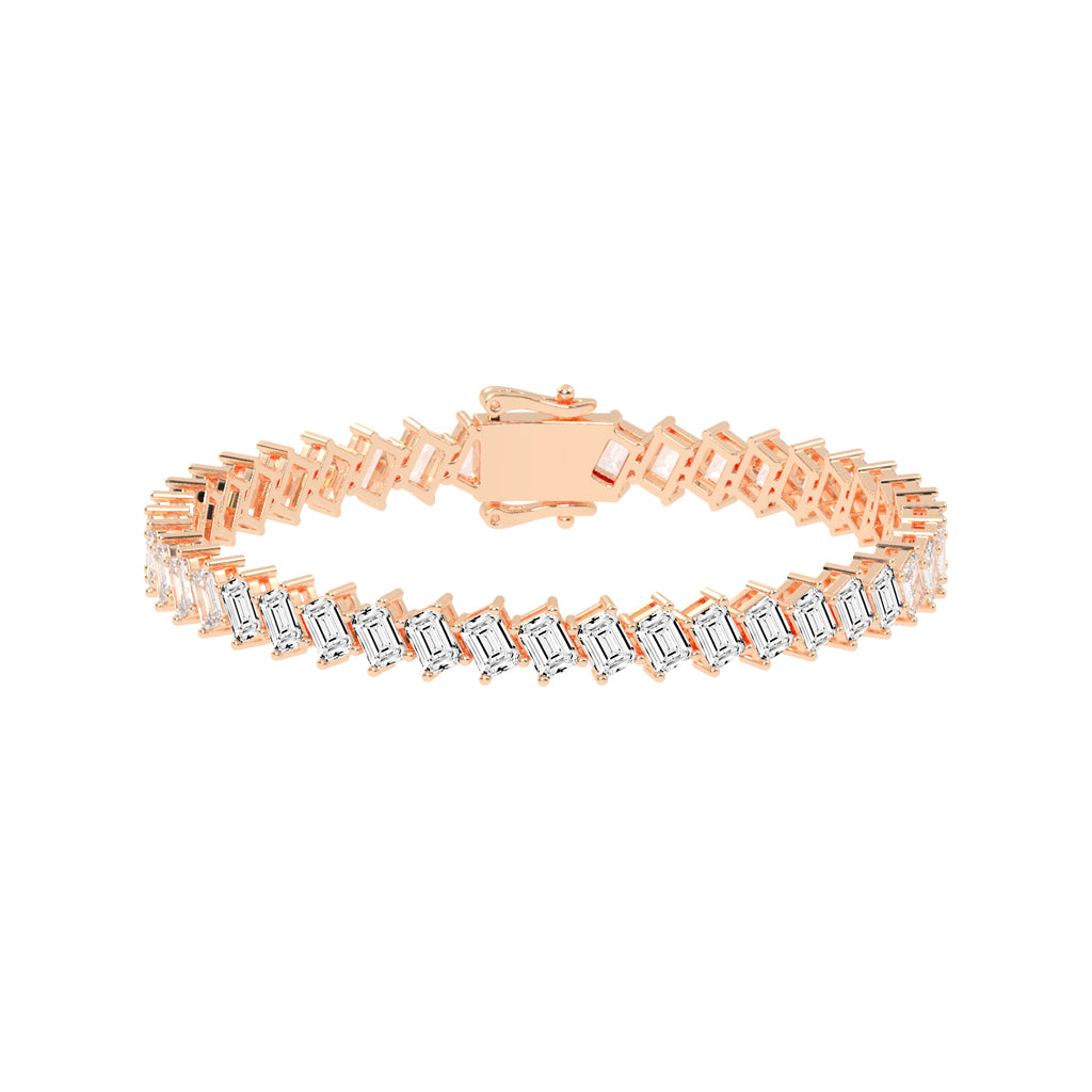 Architectural Gleam Emerald-Cut Diamond Bracelet