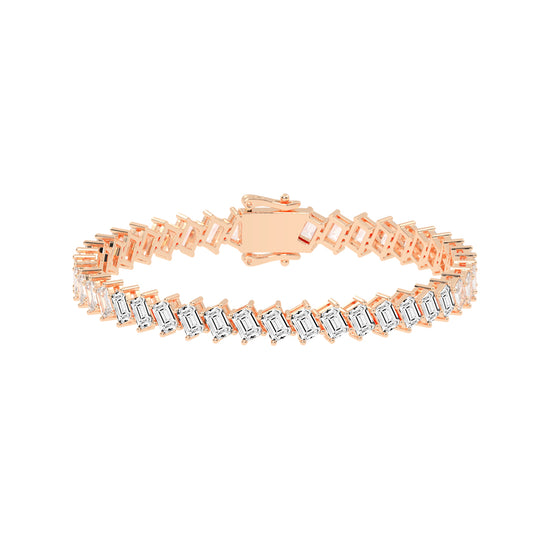 Architectural Gleam Emerald-Cut Diamond Bracelet