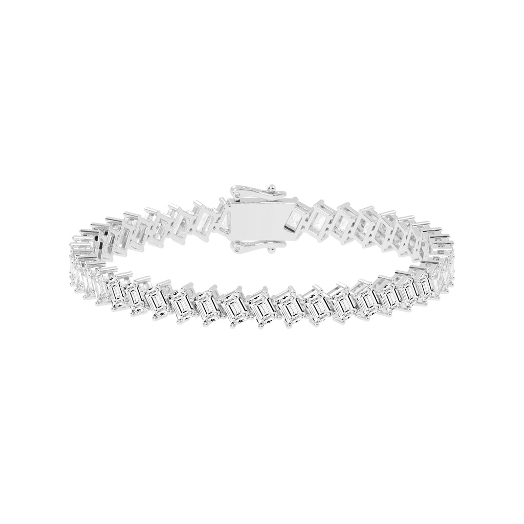 Architectural Gleam Emerald-Cut Diamond Bracelet