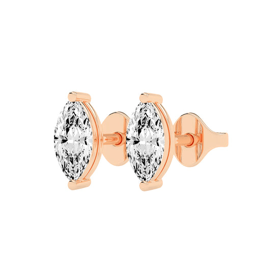Luminous Leaf Diamond Stud Earrings