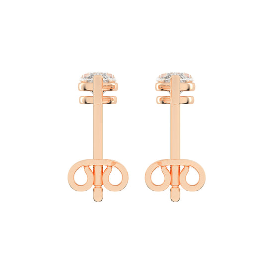 Luminous Leaf Diamond Stud Earrings