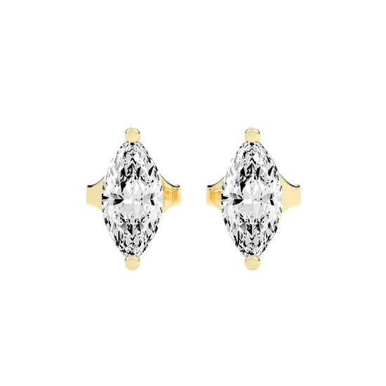 Luminous Leaf Diamond Stud Earrings