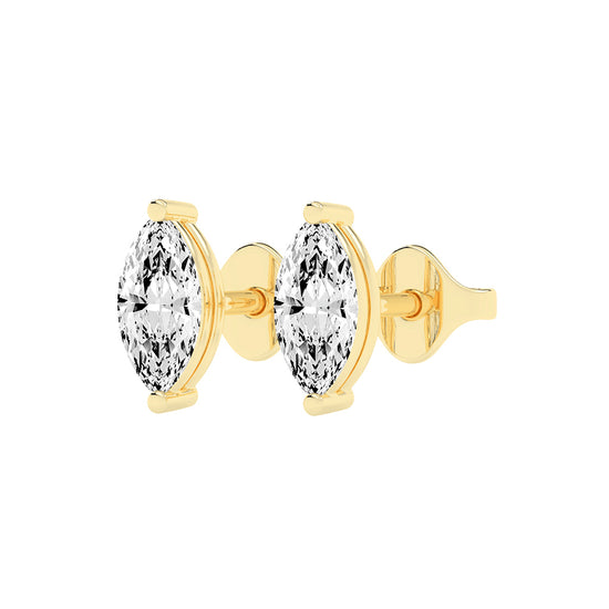 Luminous Leaf Diamond Stud Earrings