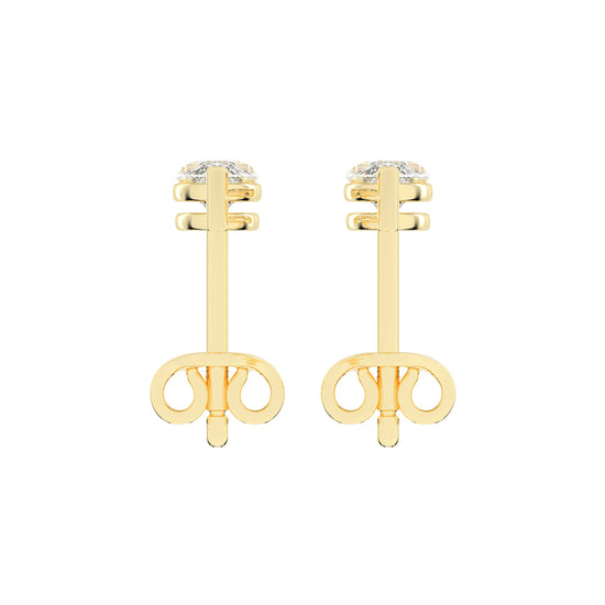 Luminous Leaf Diamond Stud Earrings