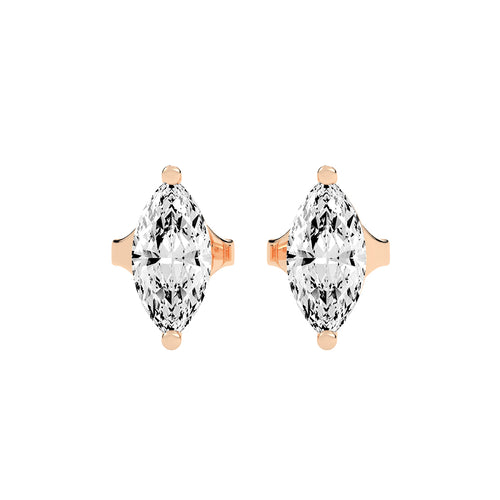 Luminous Leaf Diamond Stud Earrings