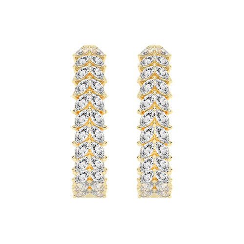 Cascading Marquise Diamond Hoop Earrings