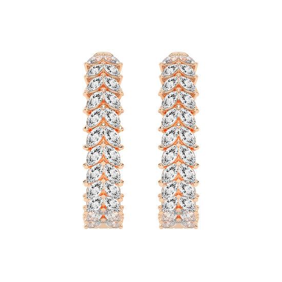 Cascading Marquise Diamond Hoop Earrings
