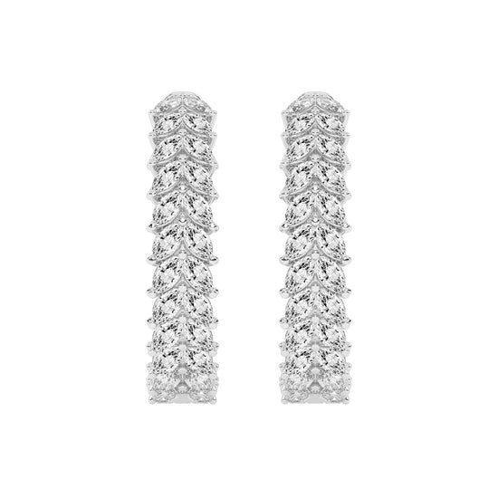 Cascading Marquise Diamond Hoop Earrings