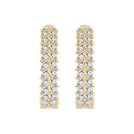 Cascading Marquise Diamond Hoop Earrings