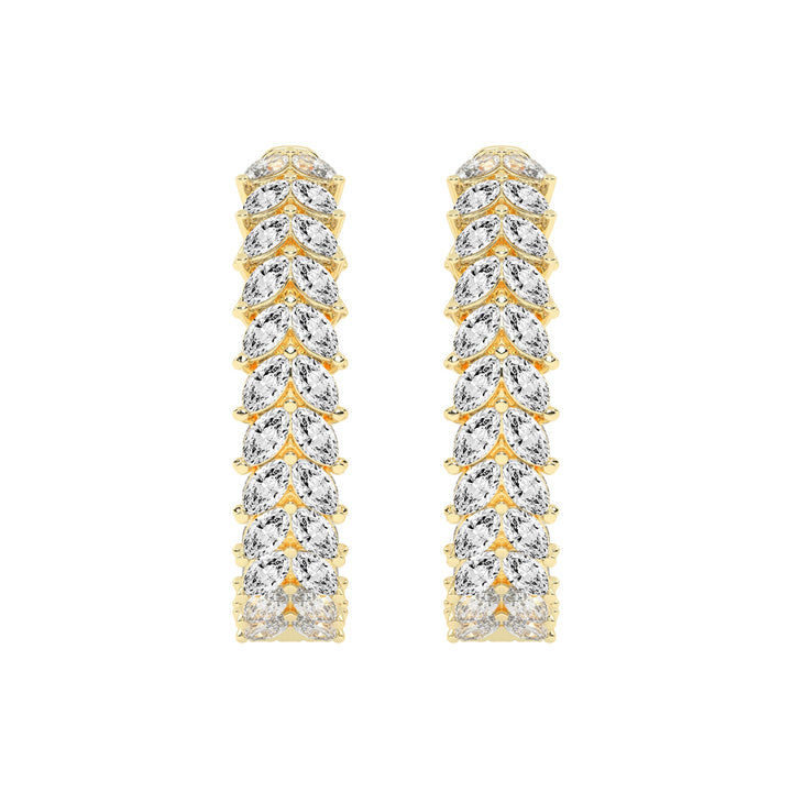 Cascading Marquise Diamond Hoop Earrings