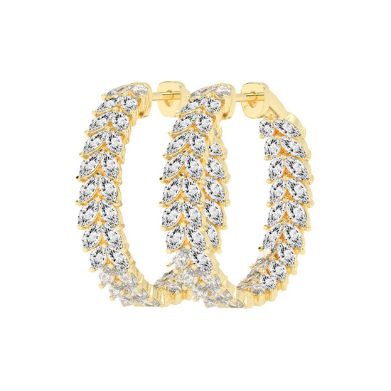 Cascading Marquise Diamond Hoop Earrings