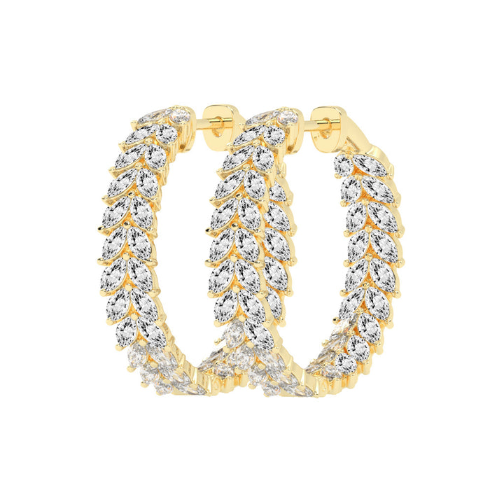 Cascading Marquise Diamond Hoop Earrings