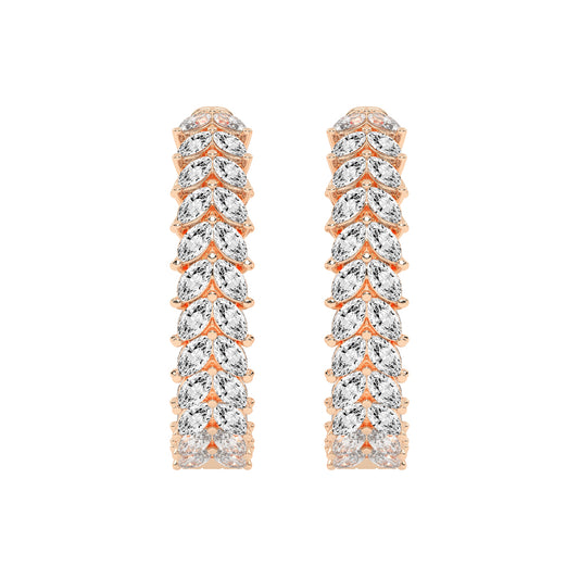 Cascading Marquise Diamond Hoop Earrings