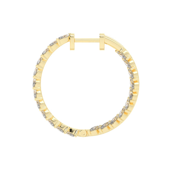 Cascading Marquise Diamond Hoop Earrings