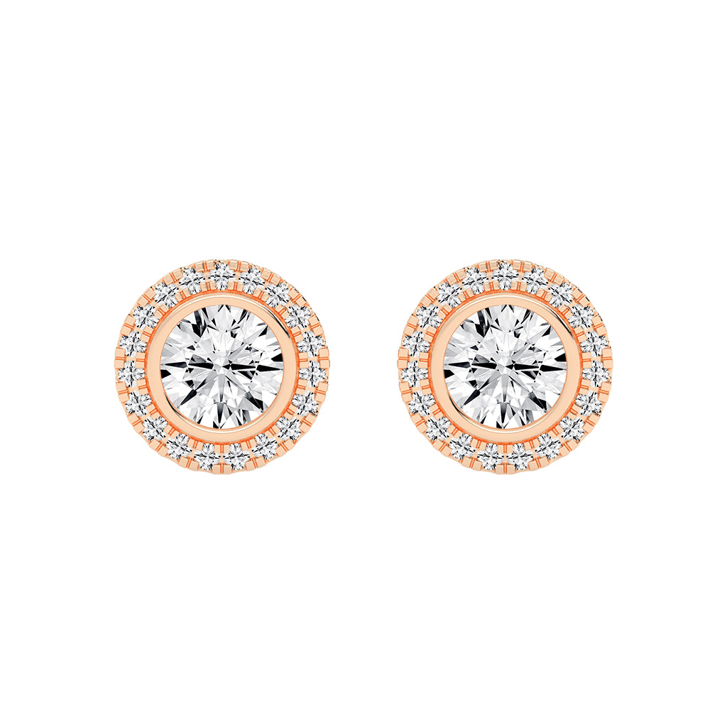 Classic Radiance Dual Halo Diamond Stud Earrings