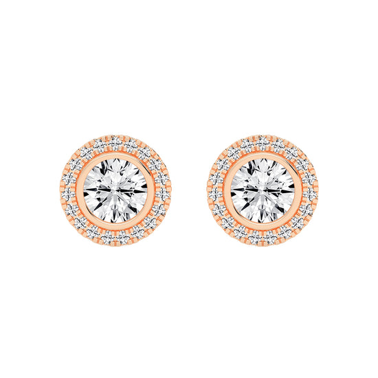 Classic Radiance Dual Halo Diamond Stud Earrings