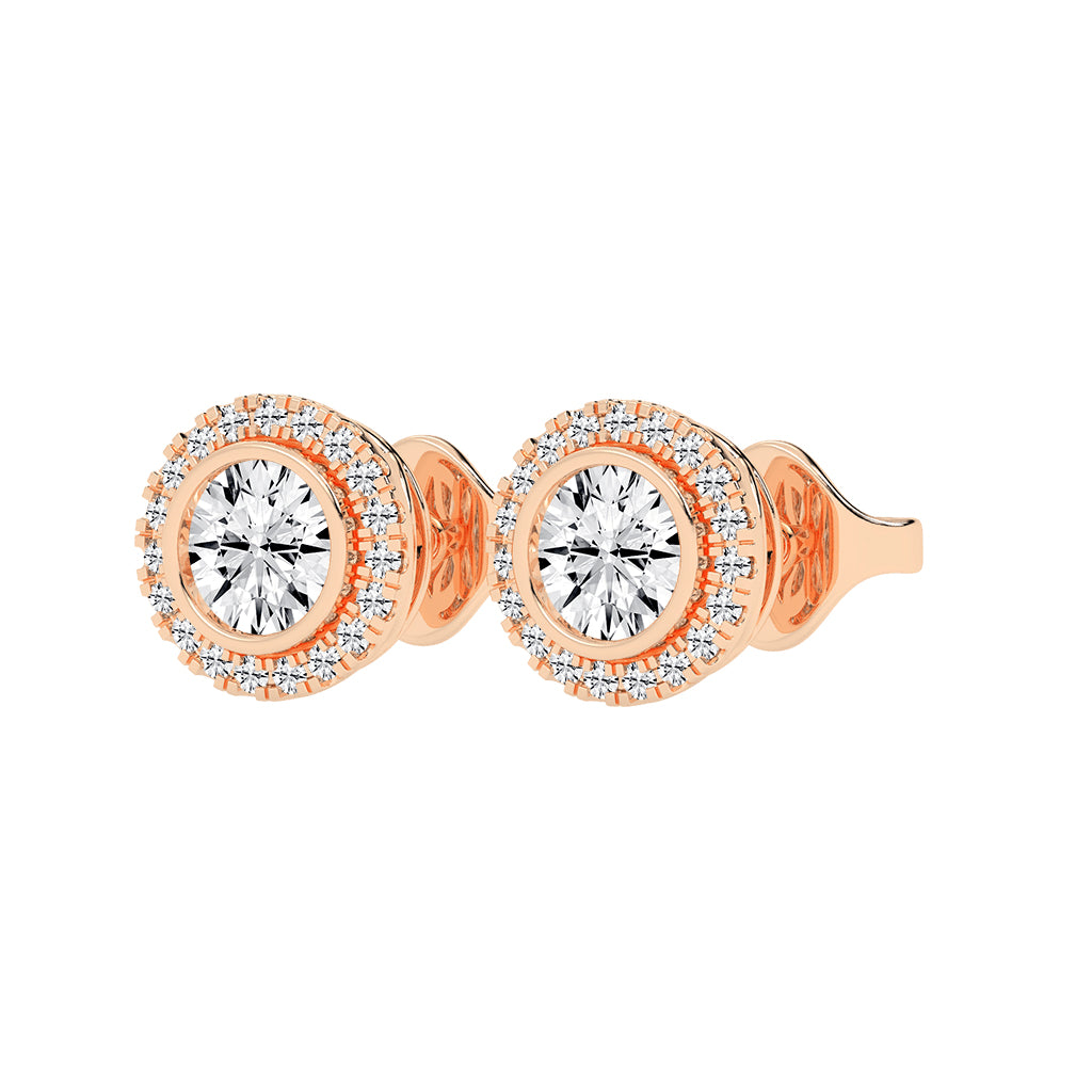 Classic Radiance Dual Halo Diamond Stud Earrings