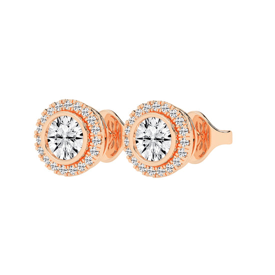 Classic Radiance Dual Halo Diamond Stud Earrings