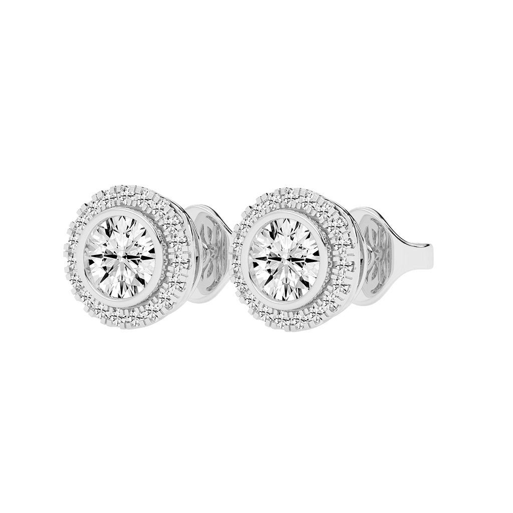 Classic Radiance Dual Halo Diamond Stud Earrings