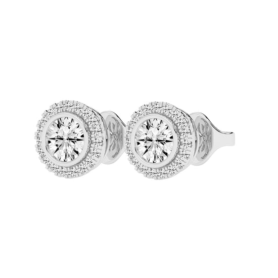 Classic Radiance Dual Halo Diamond Stud Earrings