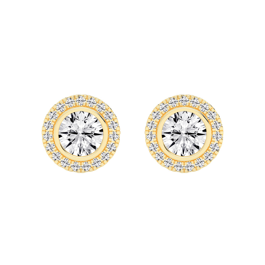 Classic Radiance Dual Halo Diamond Stud Earrings