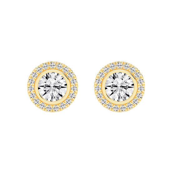 Classic Radiance Dual Halo Diamond Stud Earrings