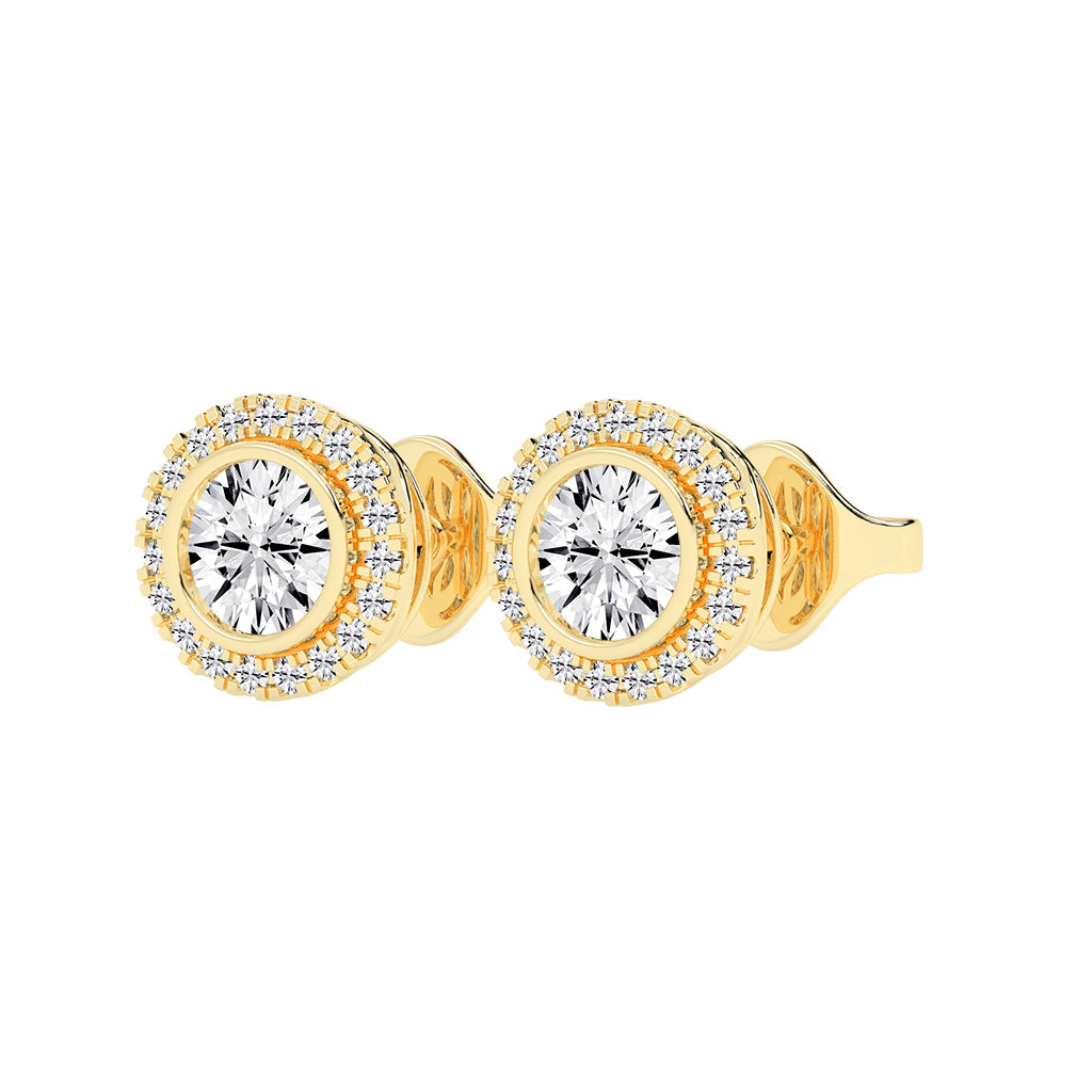 Classic Radiance Dual Halo Diamond Stud Earrings