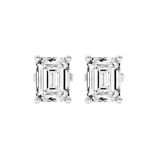 Architectural Brilliance Emerald-Cut Diamond Stud Earrings