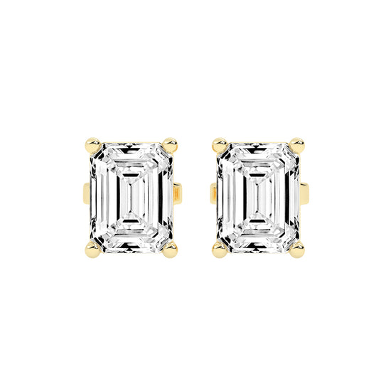 Architectural Brilliance Emerald-Cut Diamond Stud Earrings