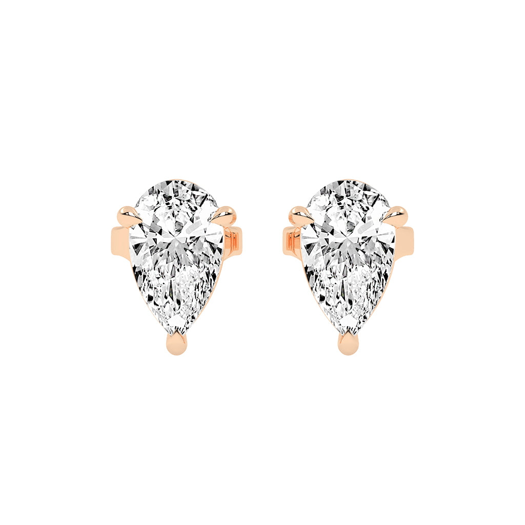 Graceful Cascade Pear Diamond Stud Earrings
