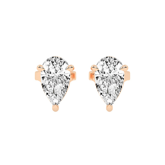 Graceful Cascade Pear Diamond Stud Earrings