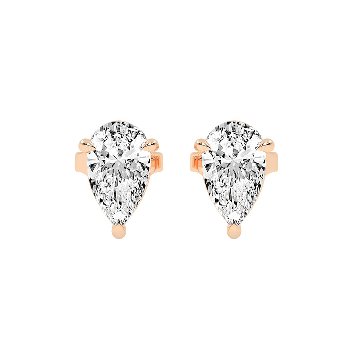 Graceful Cascade Pear Diamond Stud Earrings