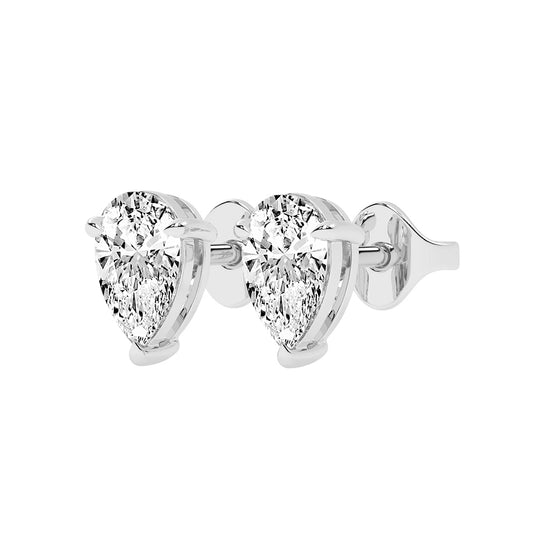 Graceful Cascade Pear Diamond Stud Earrings