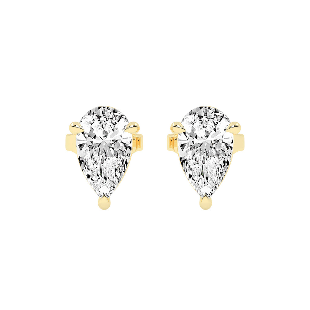 Graceful Cascade Pear Diamond Stud Earrings