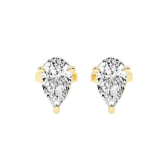 Graceful Cascade Pear Diamond Stud Earrings