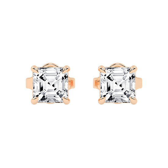 Art Deco Allure Asscher Diamond Stud Earrings