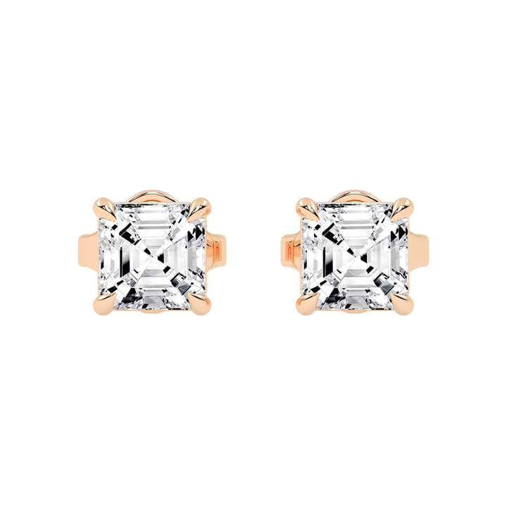 Art Deco Allure Asscher Diamond Stud Earrings