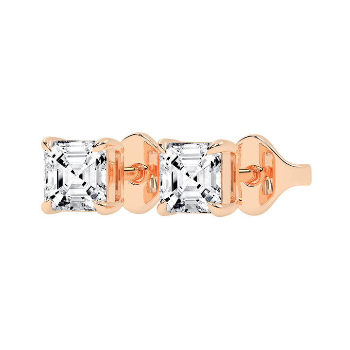 Art Deco Allure Asscher Diamond Stud Earrings