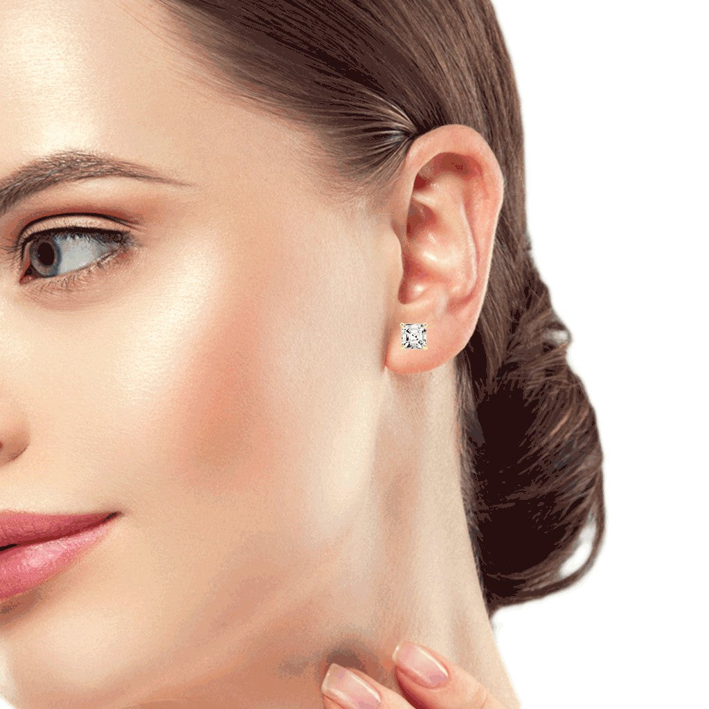 Art Deco Allure Asscher Diamond Stud Earrings