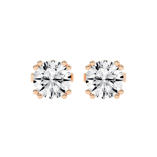 Classic Brilliance Beaded Prong Diamond Stud Earrings