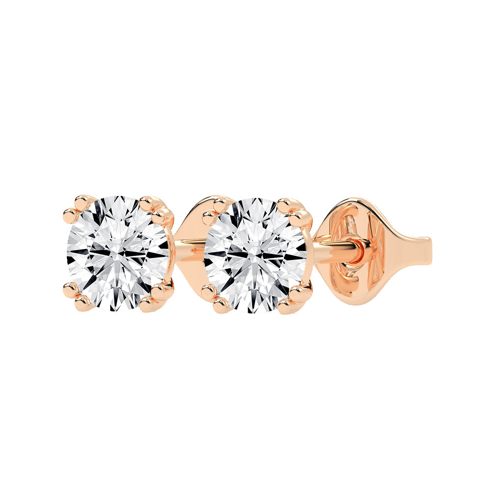 Classic Brilliance Beaded Prong Diamond Stud Earrings