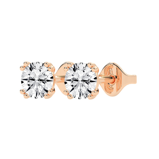 Classic Brilliance Beaded Prong Diamond Stud Earrings