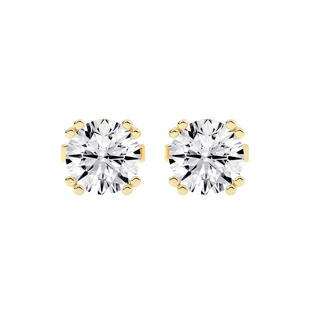 Classic Brilliance Beaded Prong Diamond Stud Earrings