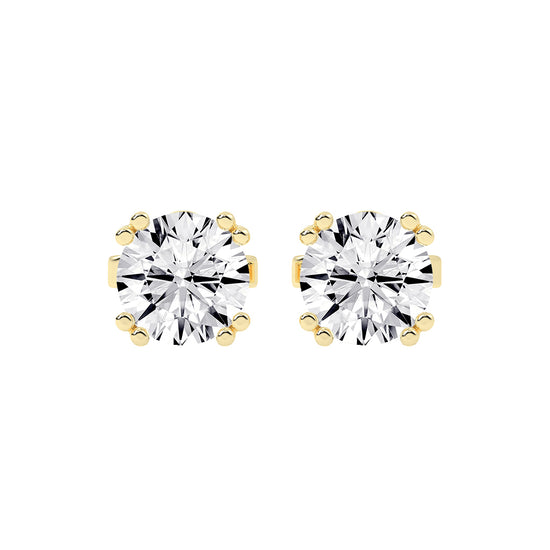 Classic Brilliance Beaded Prong Diamond Stud Earrings