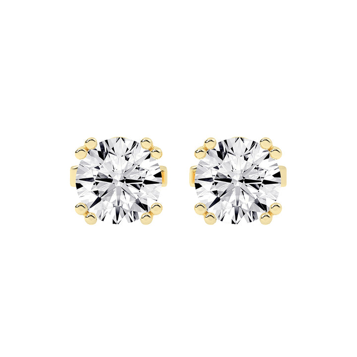 Classic Brilliance Beaded Prong Diamond Stud Earrings