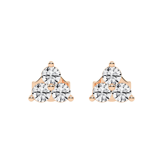 Trilogy Sparkle Diamond Cluster Stud Earrings