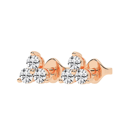 Trilogy Sparkle Diamond Cluster Stud Earrings
